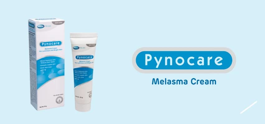 Pynocare Melasma Cream tube with label showing Kojic Acid and Niacinamide