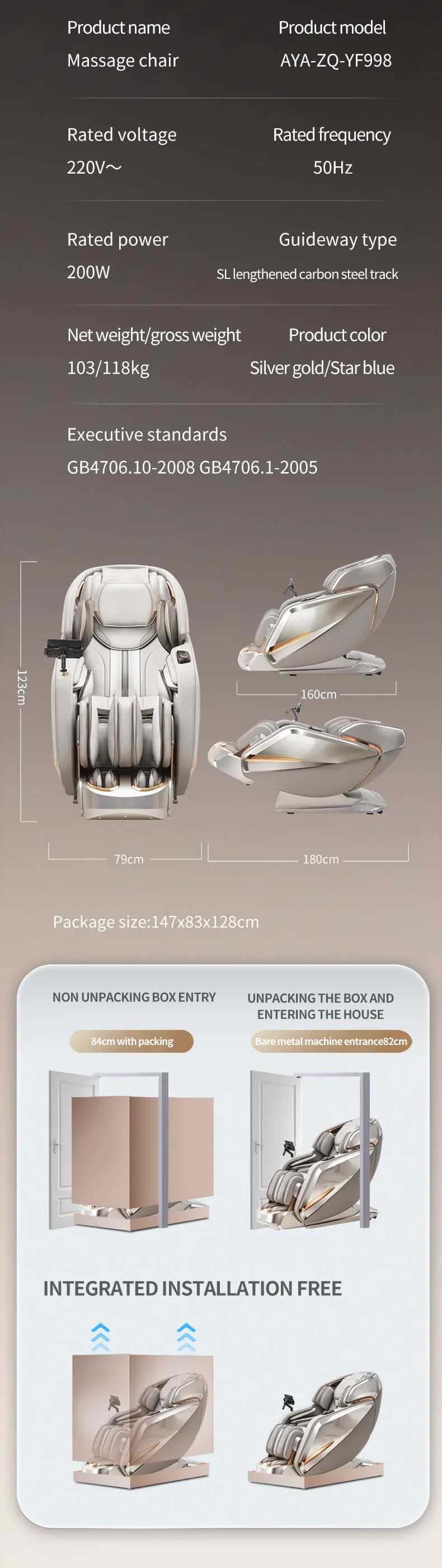 New 5D Shiatsu Ai5 Massage Chair Zero Gravity SL-Track Deep — image 7