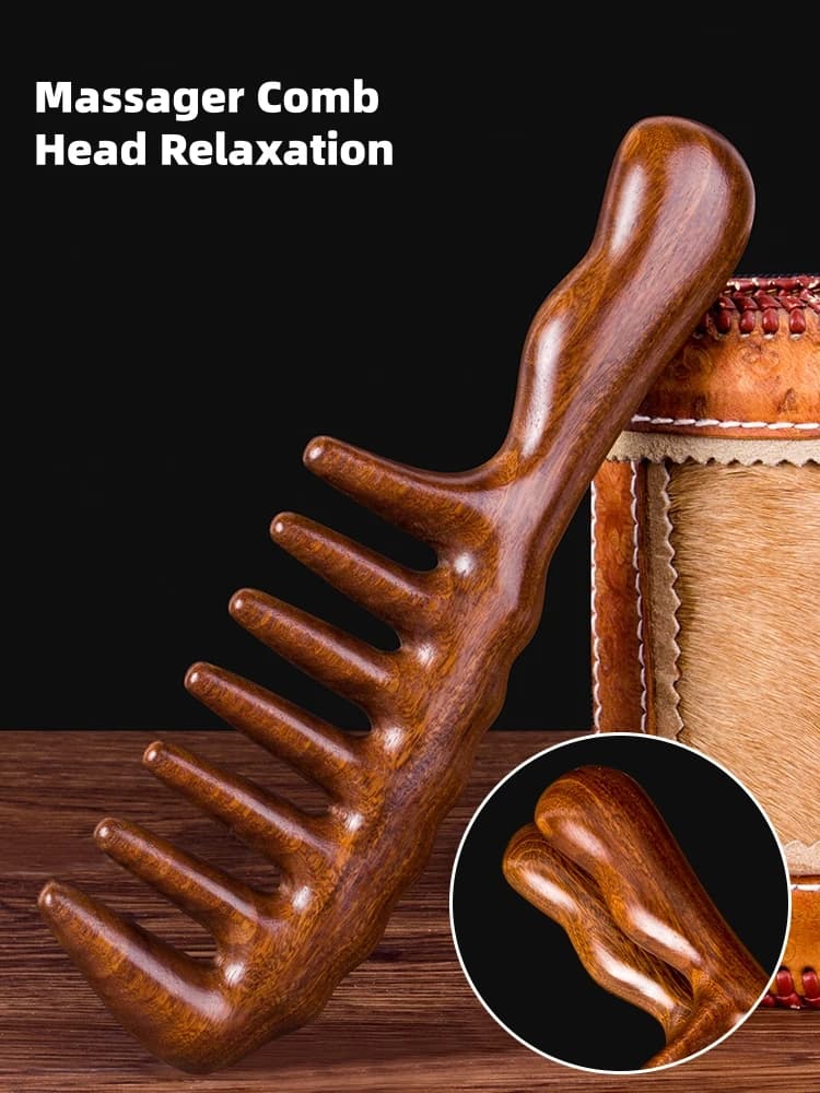 Handcrafted red sandalwood massage comb — image 4