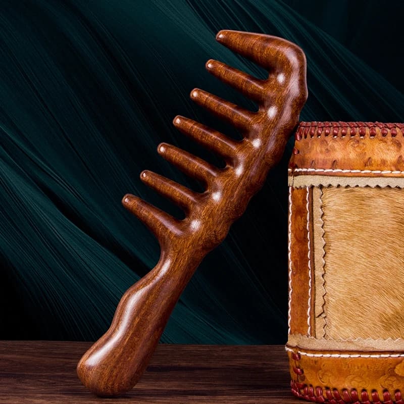 Handcrafted red sandalwood massage comb — image 7