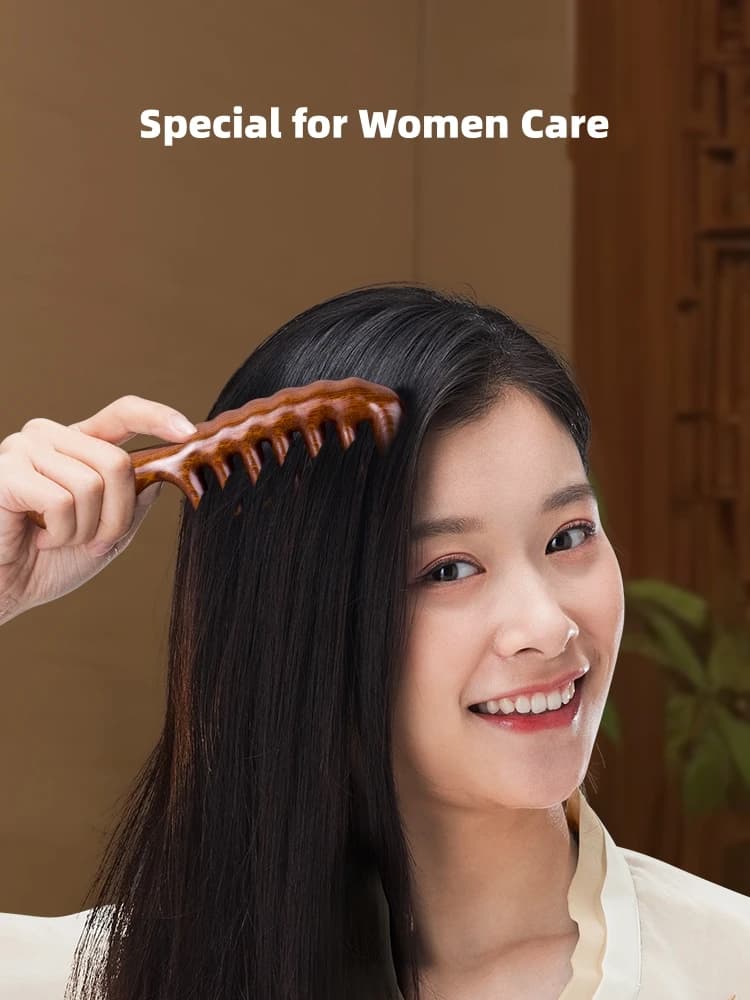 Handcrafted red sandalwood massage comb — image 5