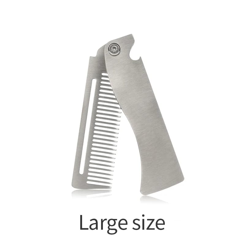 folding stainless steel hair comb for men — image 7