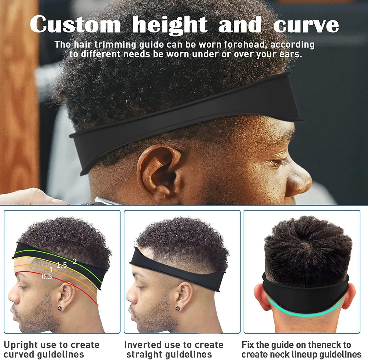 silicone curved headband hair cutting guide — image 5