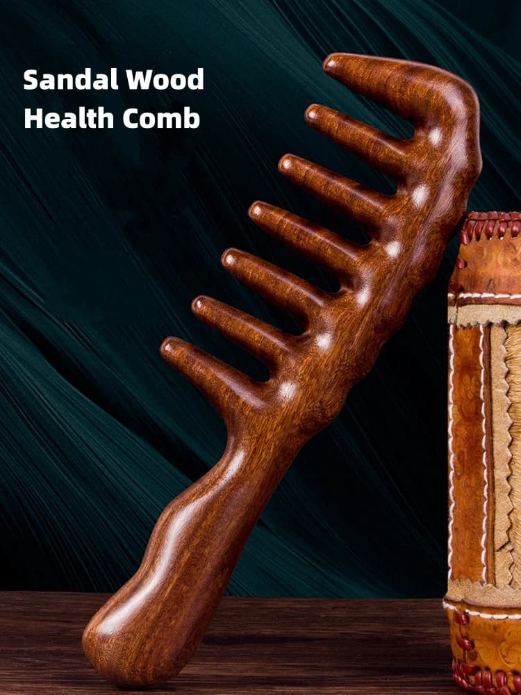 Handcrafted red sandalwood massage comb — image 2