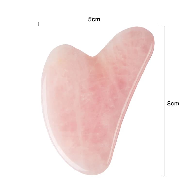 Rose quartz gua sha facial massage tool — image 4