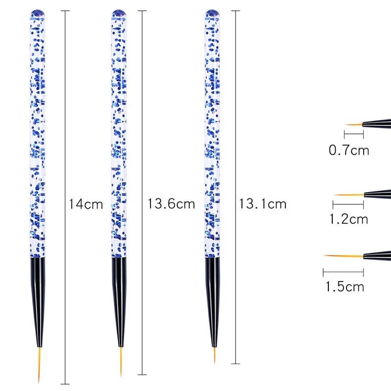 set of three acrylic nail art stripe pens — image 4