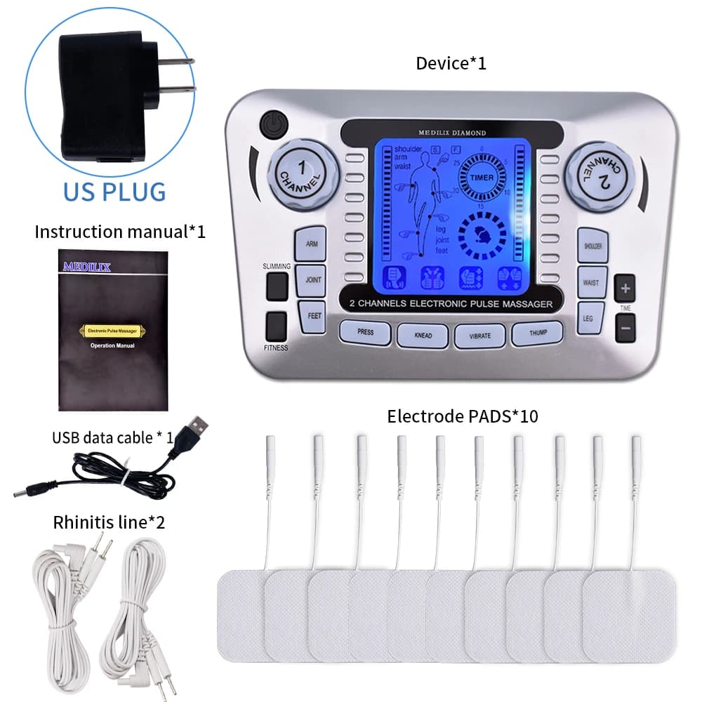 TENS EMS muscle stimulator with electrical pads — image 7