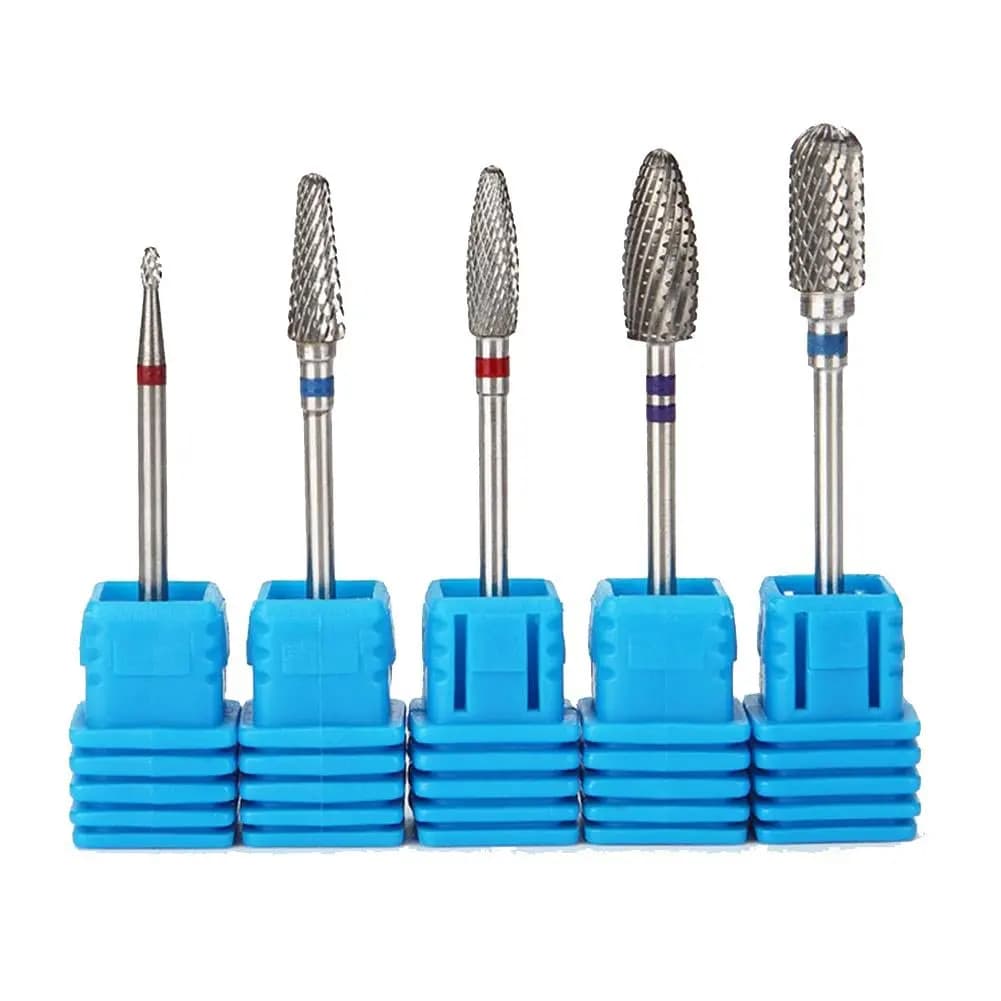 Set of five tungsten steel nail drill bits for gel removal — image 7