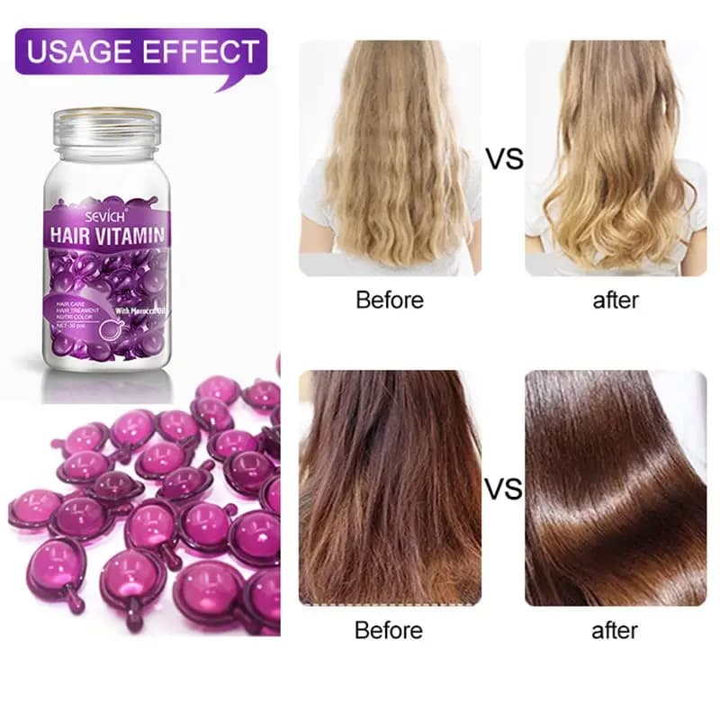 Moisturizing hair vitamin capsules bottle with 30 capsules — image 3