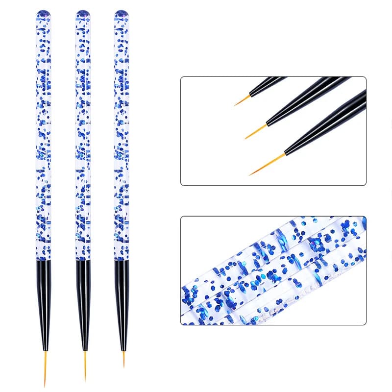 set of three acrylic nail art stripe pens — image 3