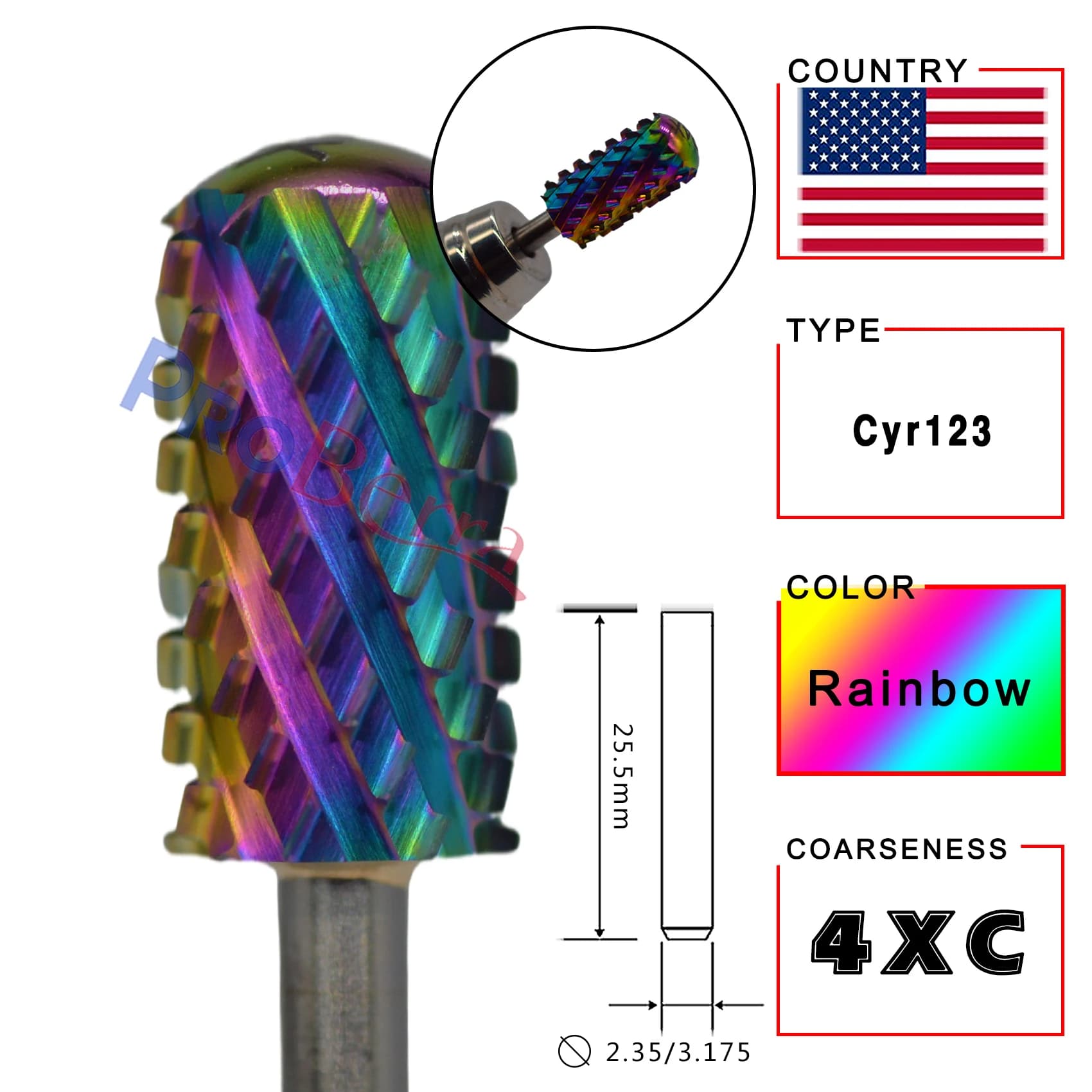 large round top nail drill barrel 6.6mm — image 8