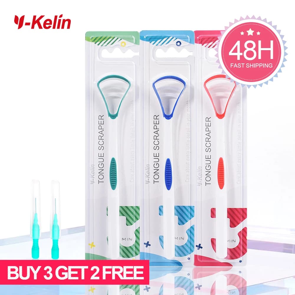 Food‑grade silicone tongue scraper brush in three colors — image 1