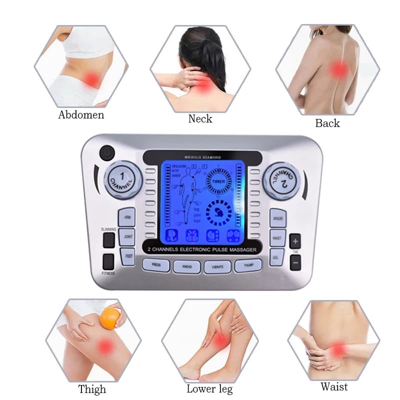 TENS EMS muscle stimulator with electrical pads — image 3