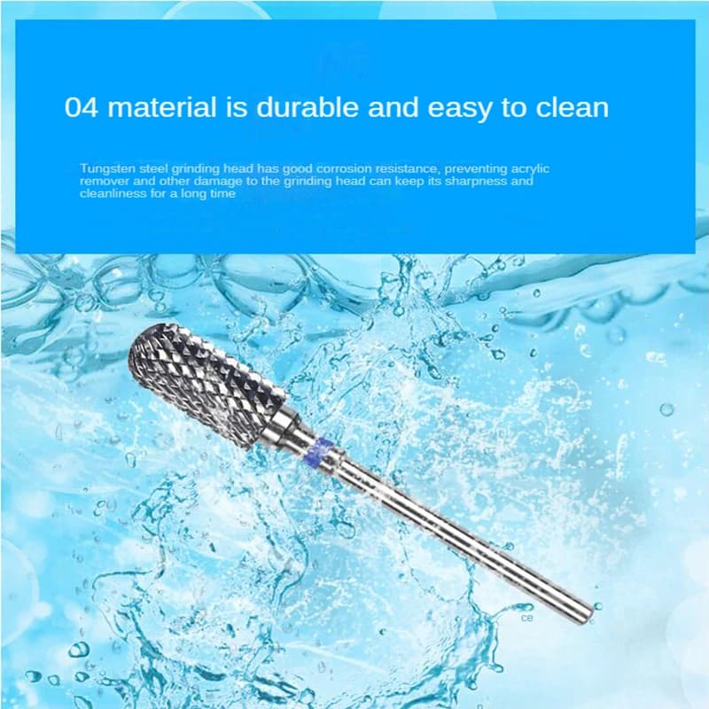 Set of five tungsten steel nail drill bits for gel removal — image 4