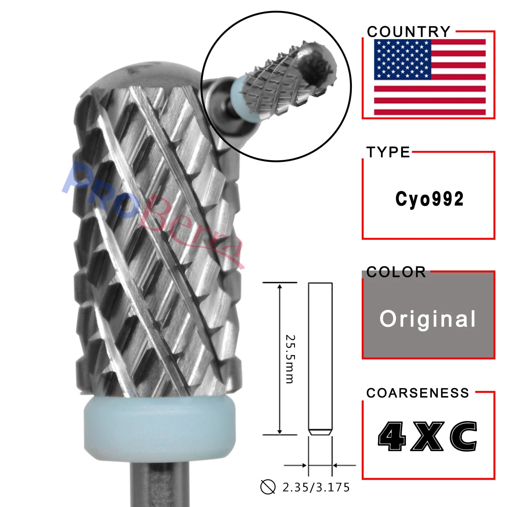 large round top nail drill barrel 6.6mm — image 7