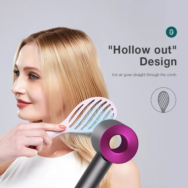 hollow out hair brush with scalp massage comb — image 5