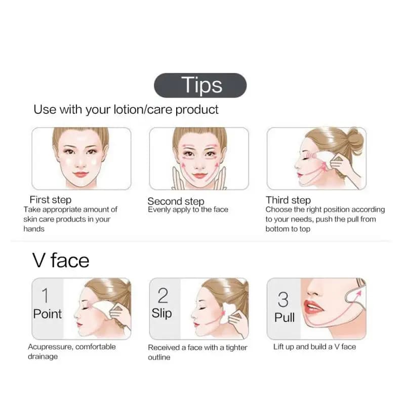Jade and rose quartz Gua Sha facial tool — image 3