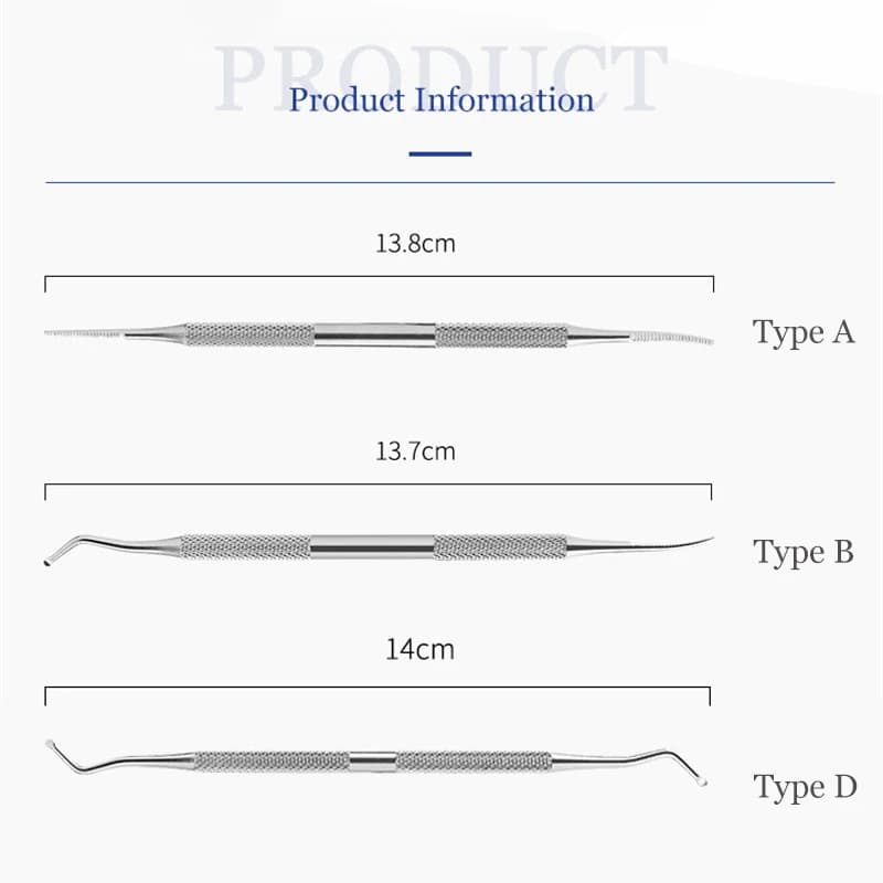 double-ended stainless steel toe nail file with hook — image 2