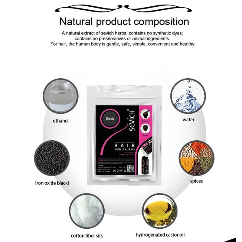 Sevich hair fibers refill bag 100g — image 3