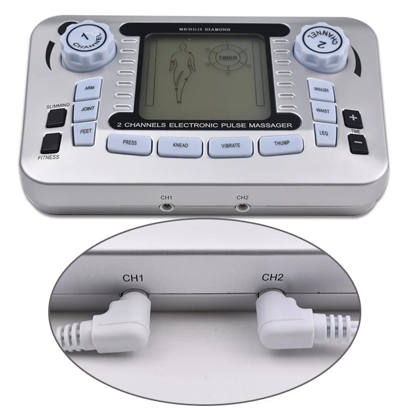 TENS EMS muscle stimulator with electrical pads — image 5
