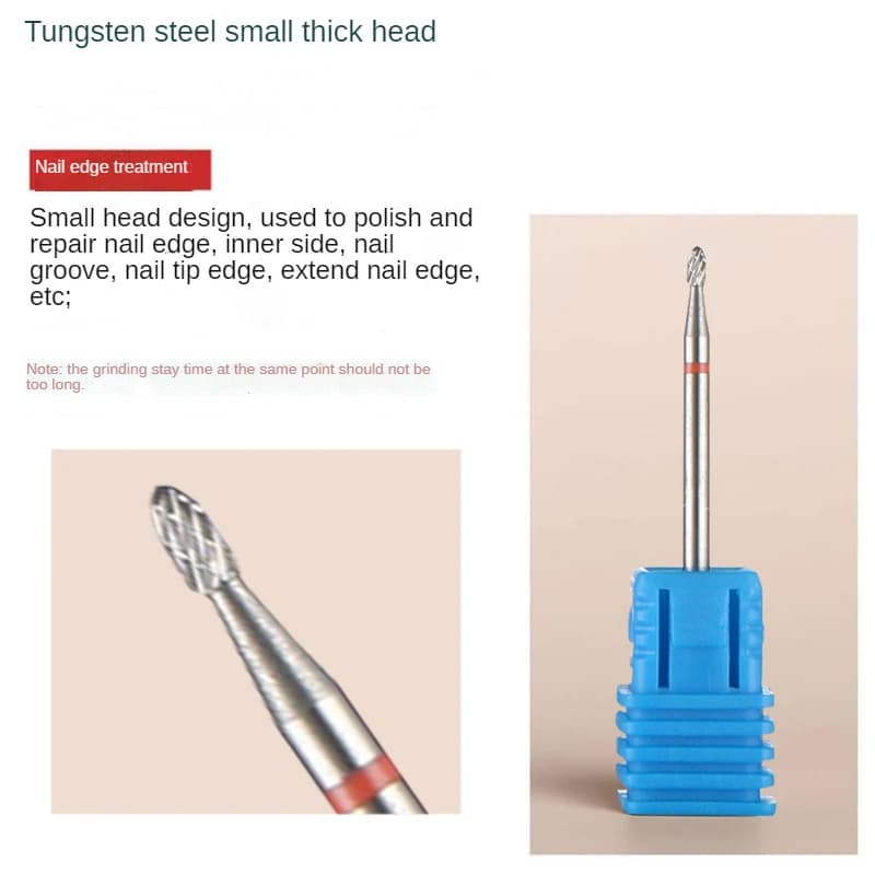 Set of five tungsten steel nail drill bits for gel removal — image 5