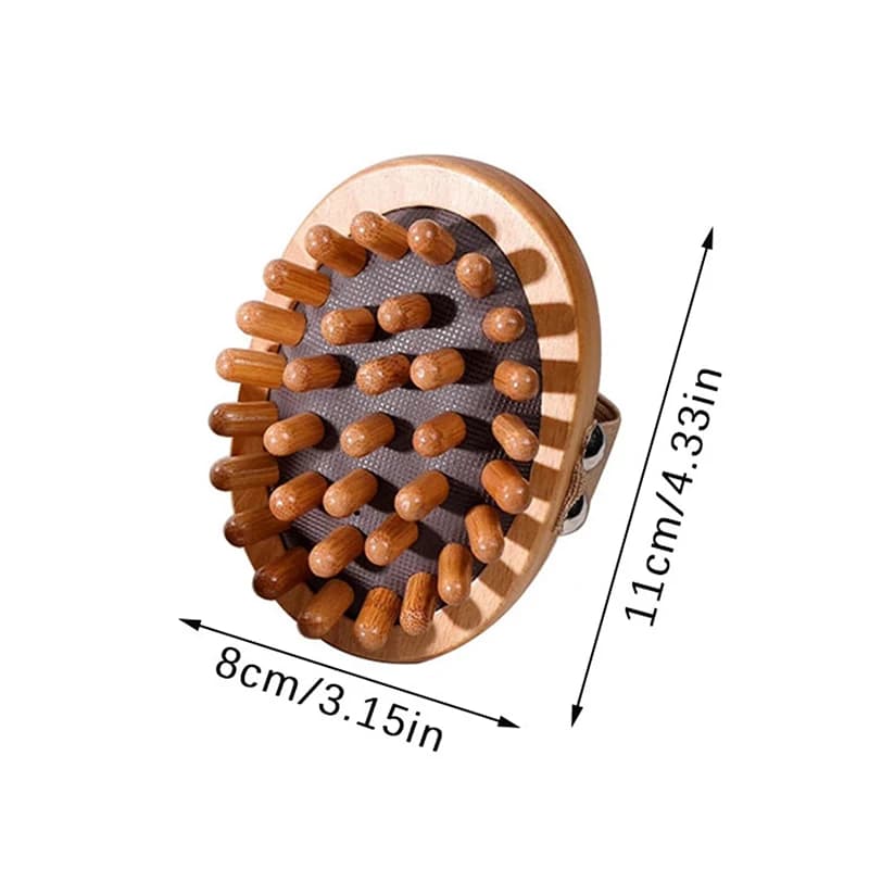 wooden anti‑cellulite body brush with oil cushion — image 7