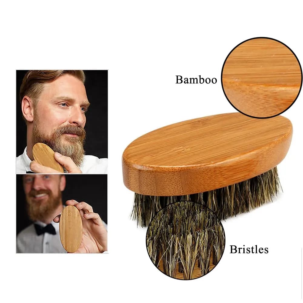 boar bristle shaving brush set for men — image 3