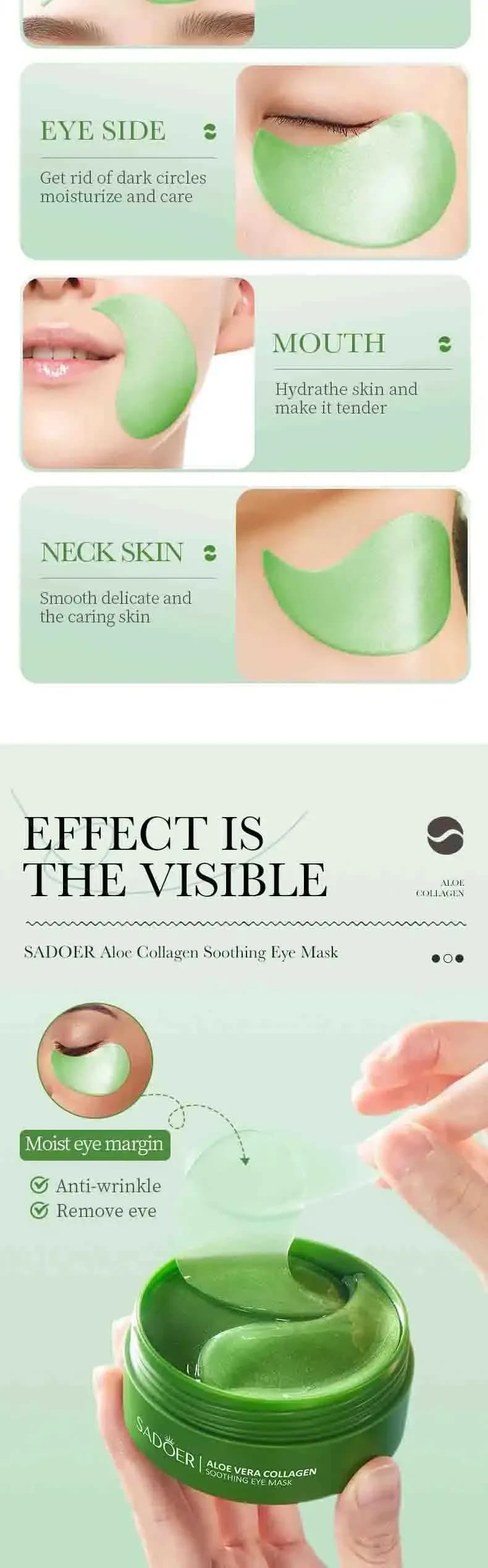 Aloe vera collagen eye mask sheet pack — image 6