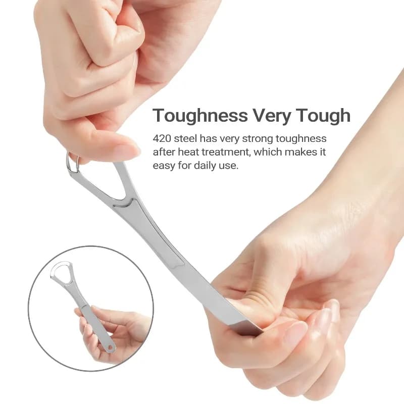 Stainless steel tongue scraper set — image 6