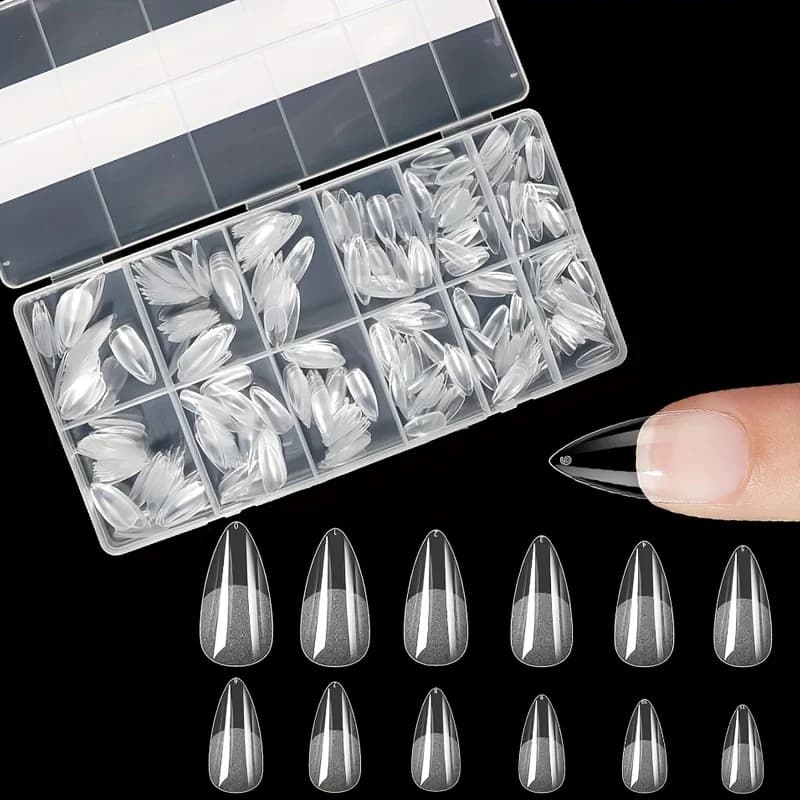 assorted press-on nail tips in stiletto, almond, square and coffin shapes — image 7