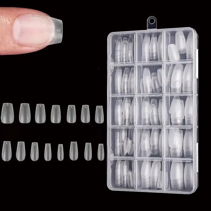 Box of 330 short almond matte gel nail tips — image 8