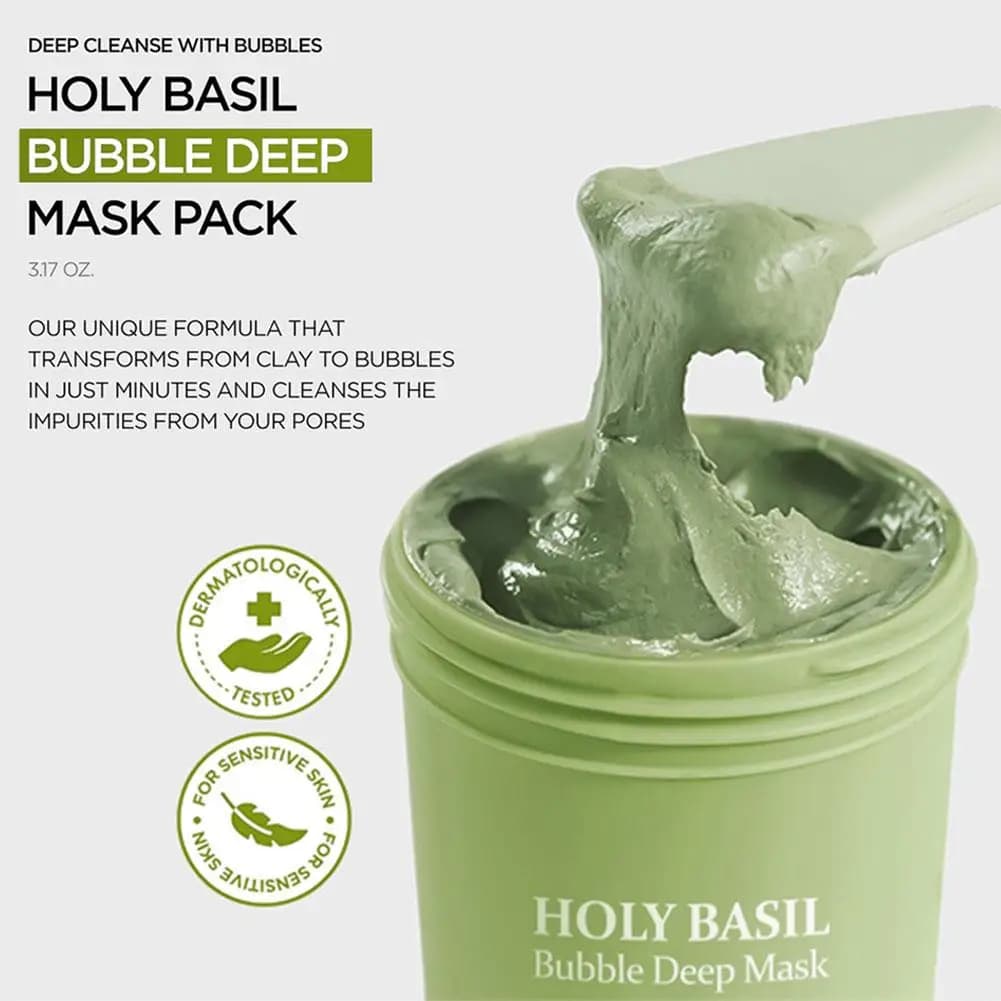 Holy basil bubble cleansing mask in a jar — image 6