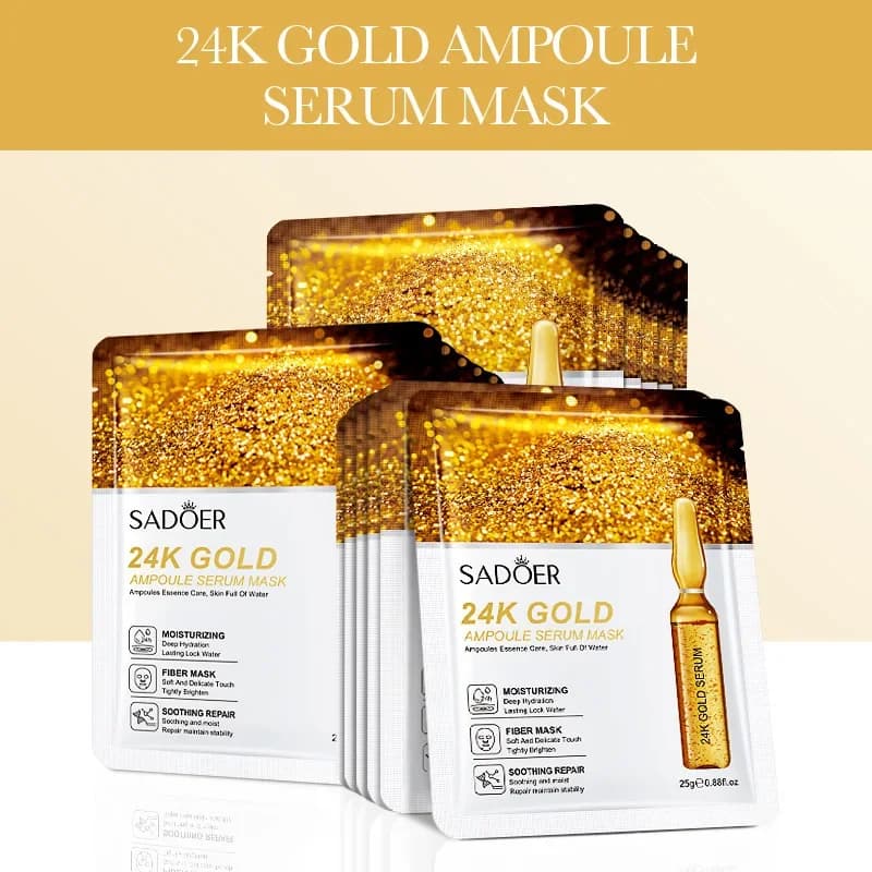 24K gold hyaluronic acid sheet mask pack — image 5