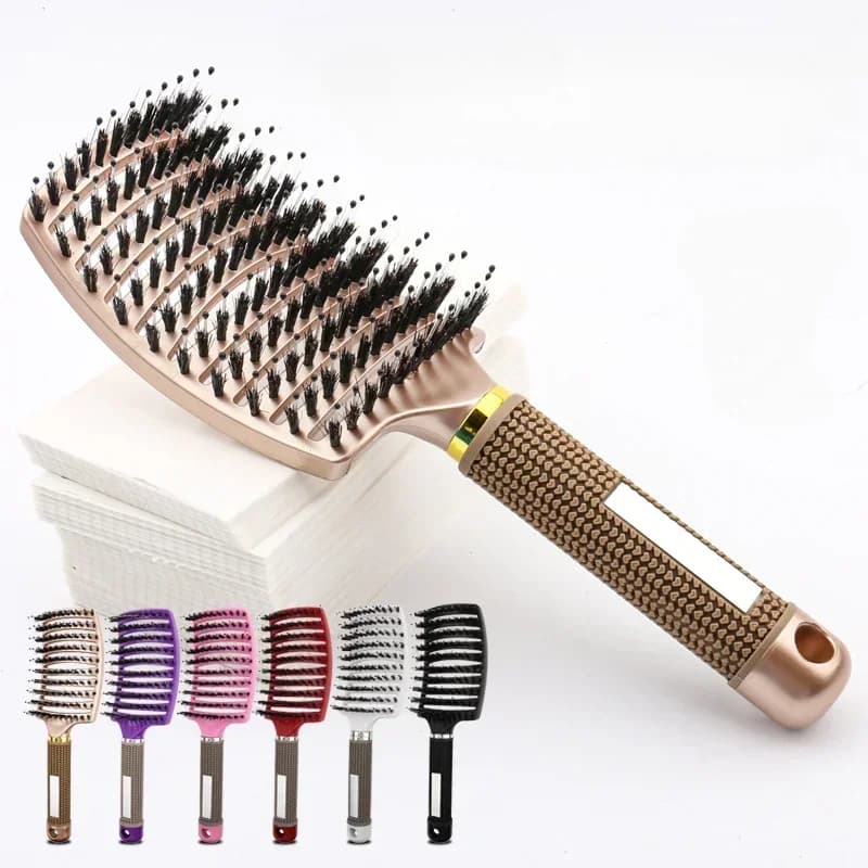 Fluffy scalp massage detangling brush for wet curly hair — image 5
