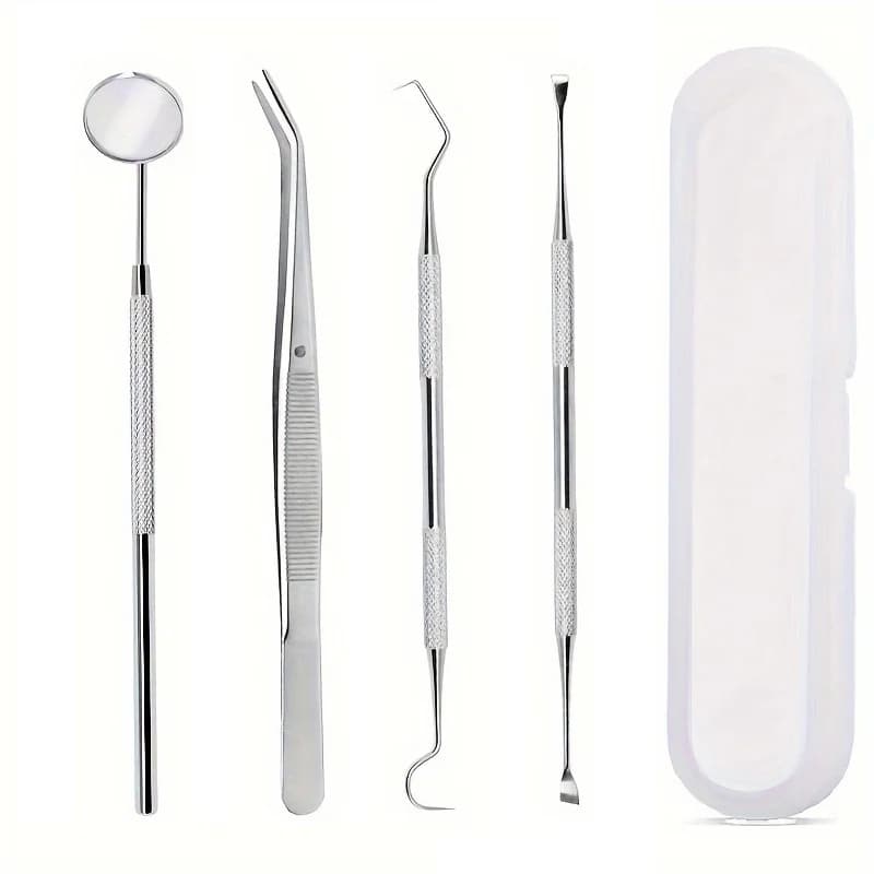 Stainless steel dental cleaning kit with interdental cleaners and toothpicks — image 8