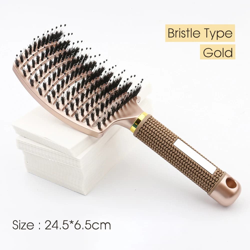 detangling hair brush with bristle and nylon — image 4