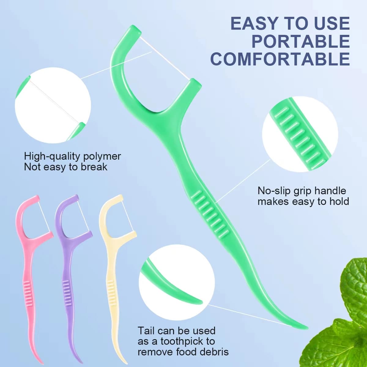 mint flavored ultra-fine dental floss picks — image 2