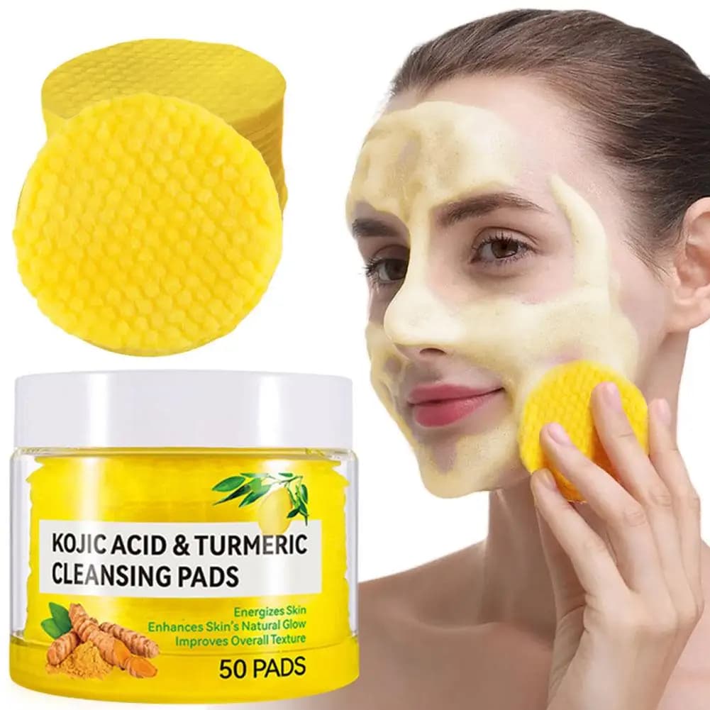 Turmeric and lemon soap, cleansing pad, face cream and serum set — image 3