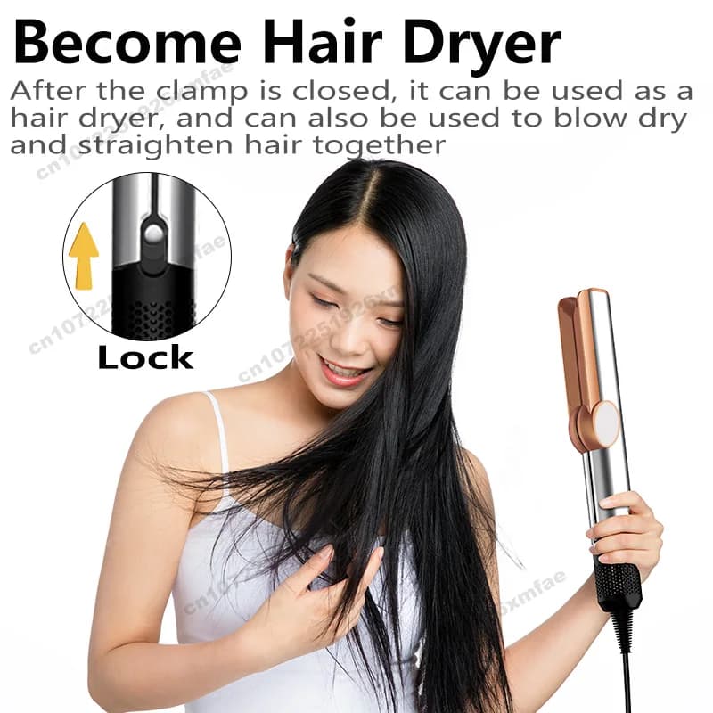 hair straightener and dryer with negative ion plates — image 4