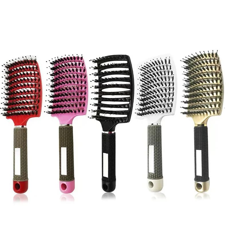 wet-use scalp massage hair brush with bristle and nylon — image 2