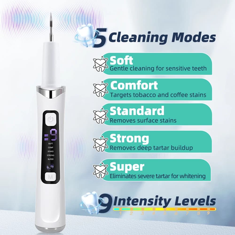 handheld ultrasonic tooth cleaner with pointed tip — image 2