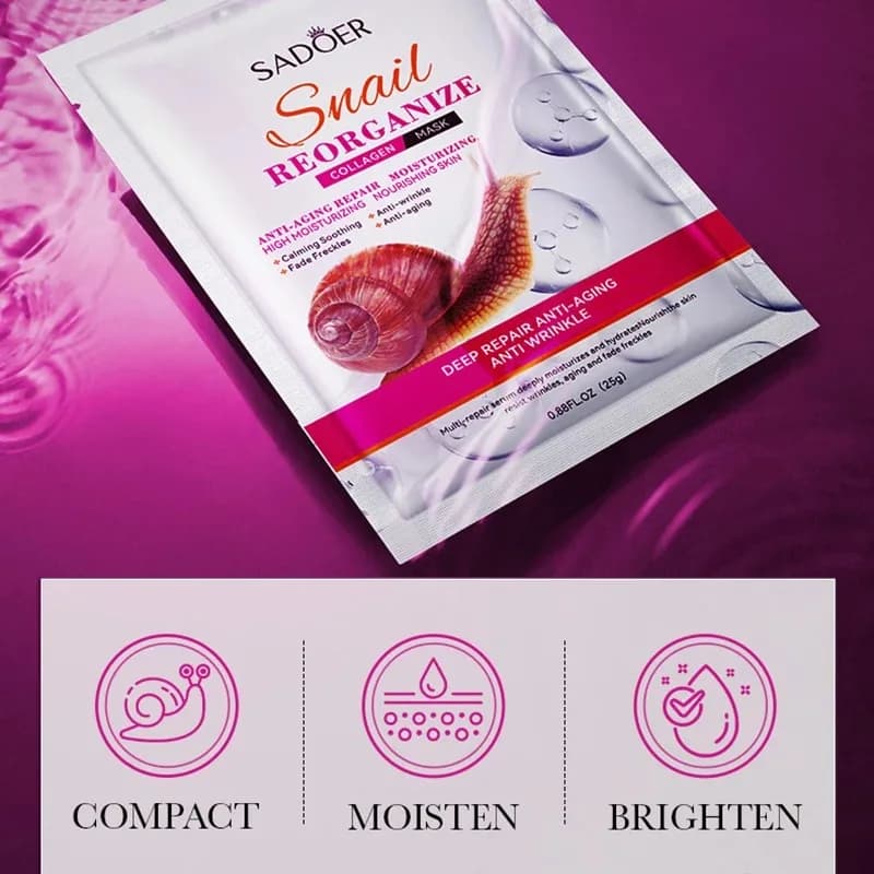 Sadoer snail collagen facial mask set — image 2