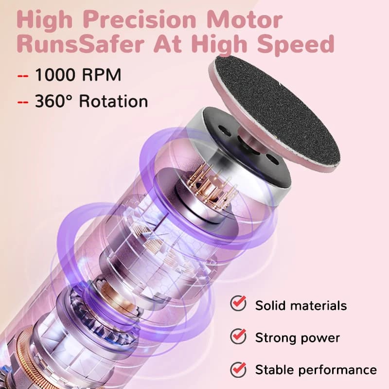 Rechargeable electric foot callus remover with nail file attachment — image 3