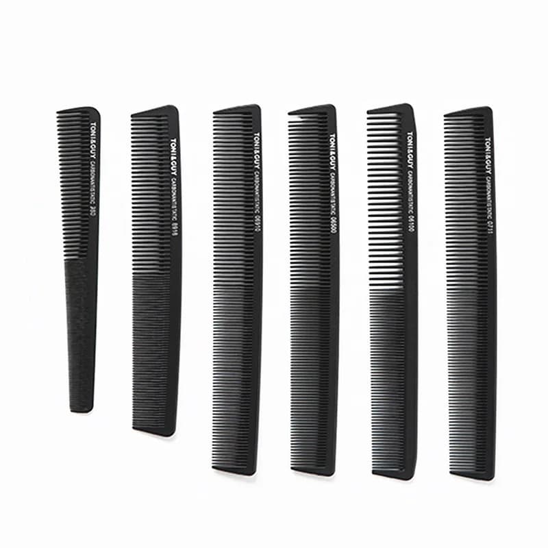 black ultra-thin flat hair comb — image 1