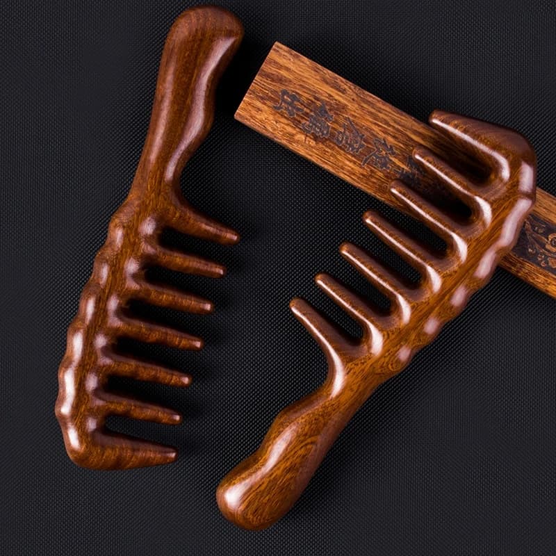 Handcrafted red sandalwood massage comb — image 1