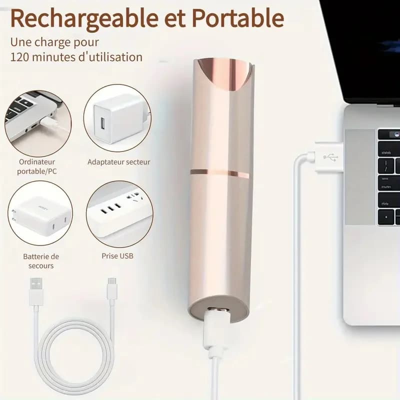 USB rechargeable 2-in-1 facial and eyebrow trimmer — image 4