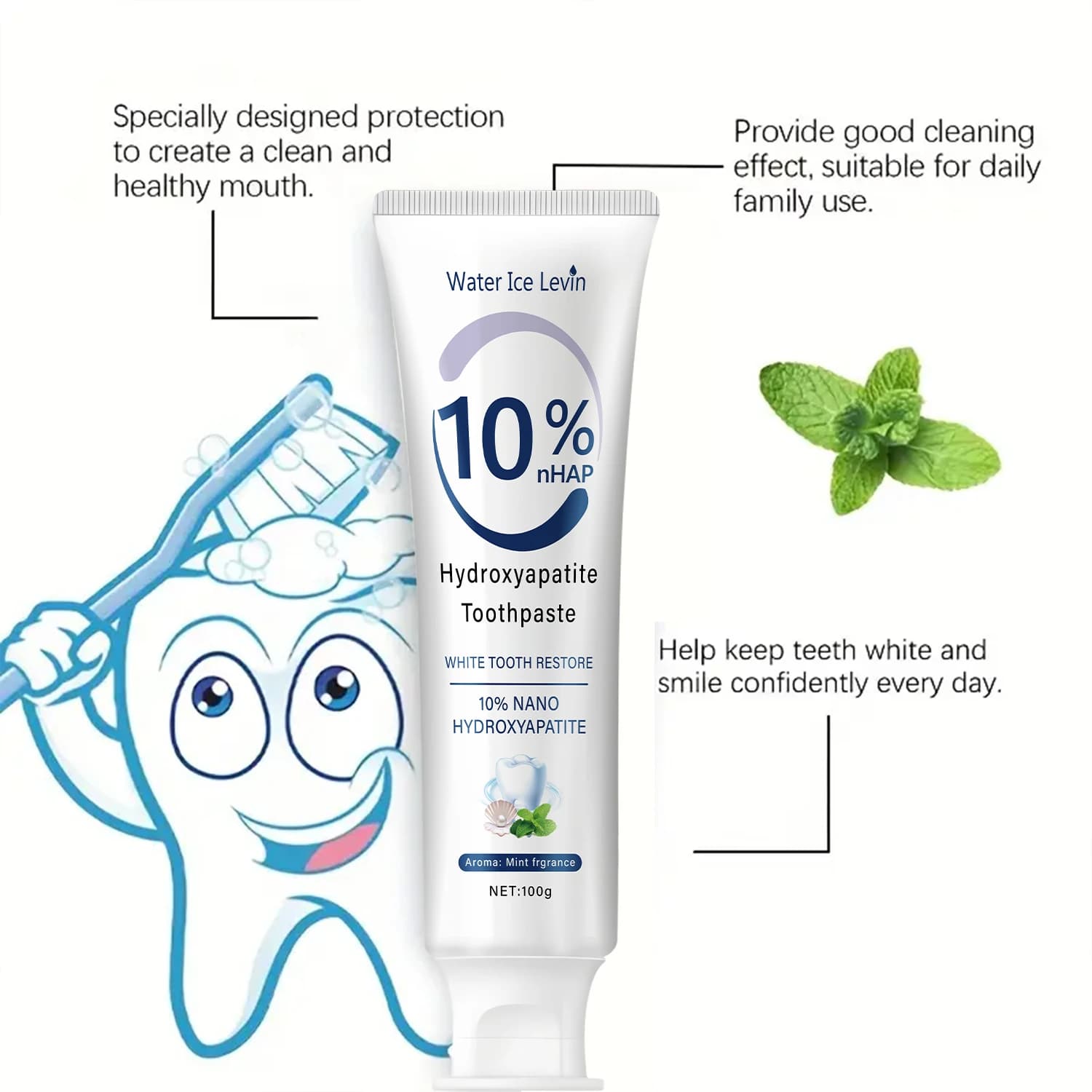 nano hydroxyapatite toothpaste tube fresh mint — image 3