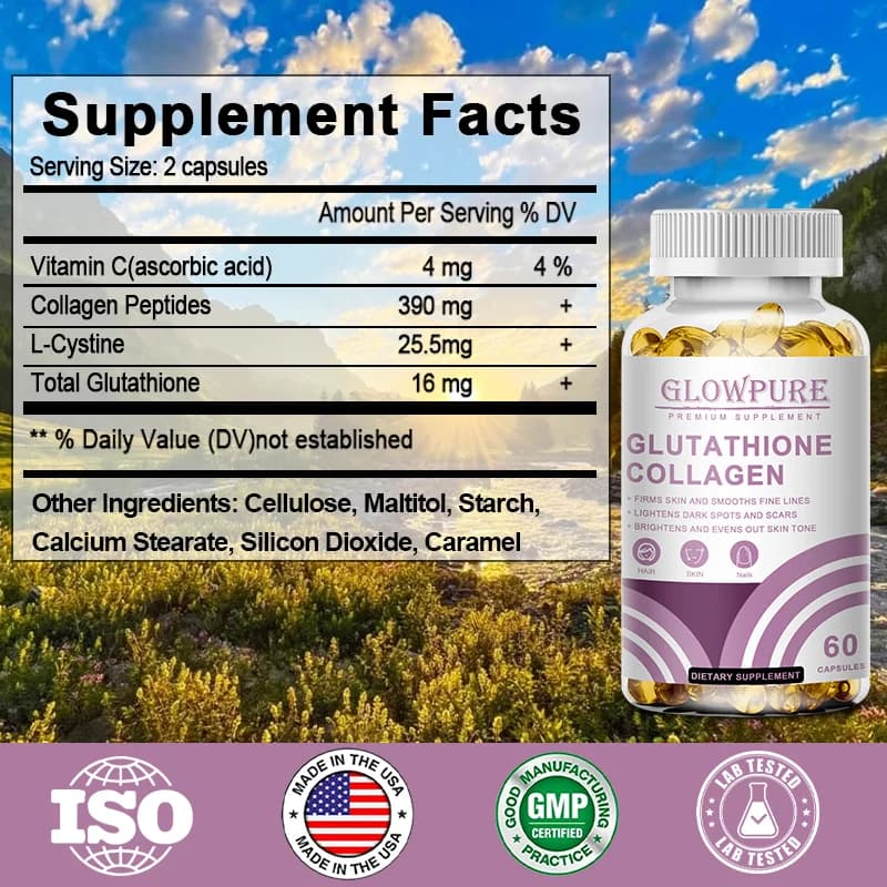 glutathione collagen skin brightening capsules bottle — image 3