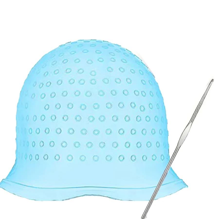 silicone hair coloring cap with built-in needle — image 8