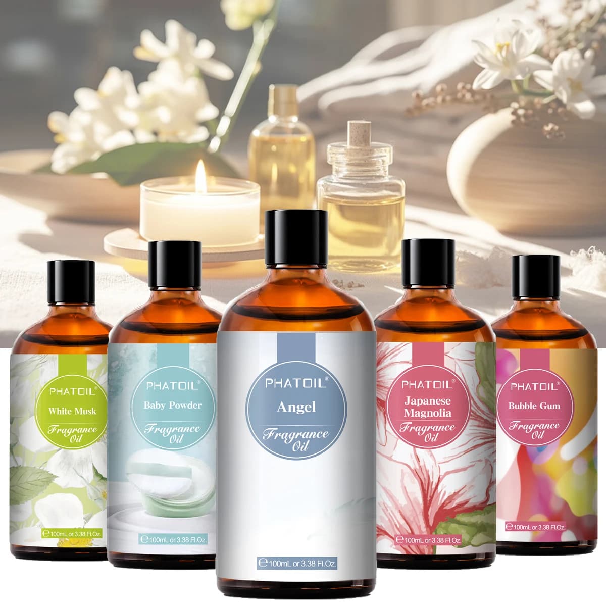 Fresh linen and bubble gum fragrance oil bottle — image 1